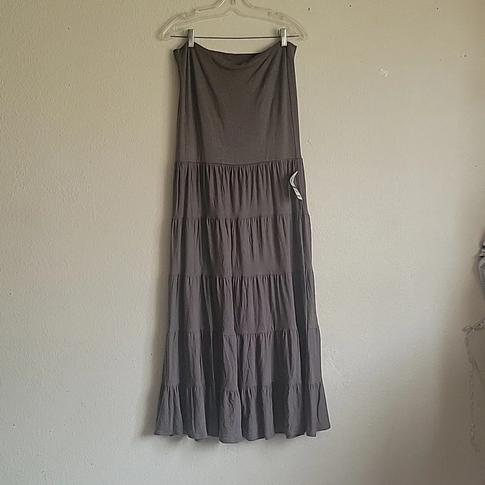 NWT I-N-C INTERNACIONAL CONCEPT  straples maxi dress size large color gray knigh - Picture 3 of 12